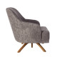 Artekko Artekko Oslo Γκρι Καφέ Μπουκλέ Περιστρεφόμενη Πολυθρόνα Μπερζέρα (65x85x88)cm 783-6329