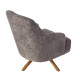 Artekko Artekko Oslo Γκρι Καφέ Μπουκλέ Περιστρεφόμενη Πολυθρόνα Μπερζέρα (65x85x88)cm 783-6329