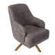 Artekko Artekko Oslo Γκρι Καφέ Μπουκλέ Περιστρεφόμενη Πολυθρόνα Μπερζέρα (65x85x88)cm 783-6329