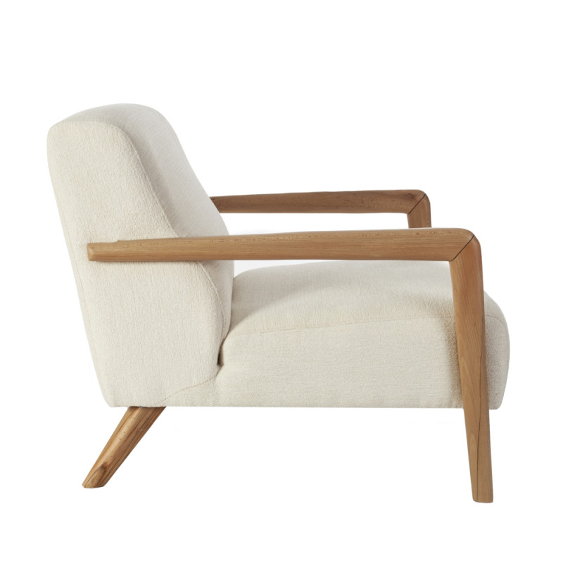 Artekko Artekko Merlin Εκρού Μπουκλέ Πολυθρόνα (69x90x75)cm 783-6330