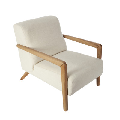 Artekko Artekko Merlin Εκρού Μπουκλέ Πολυθρόνα (69x90x75)cm 783-6330