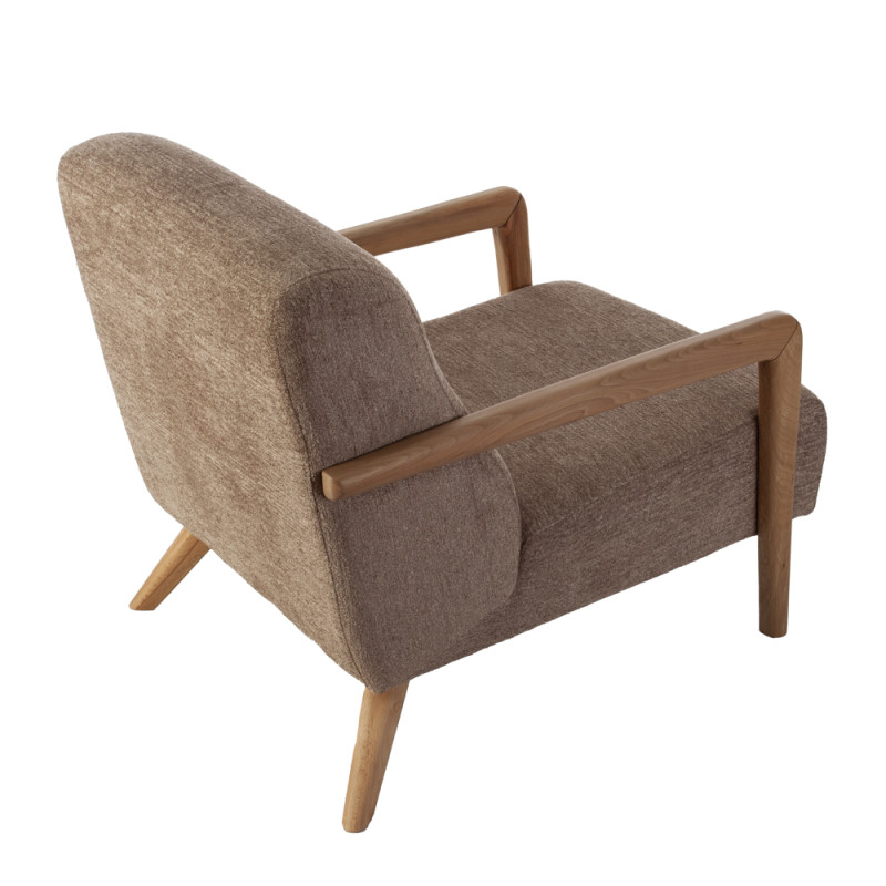 Artekko Artekko Merlin Καφέ Μπουκλέ Πολυθρόνα (69x90x75)cm 783-6334