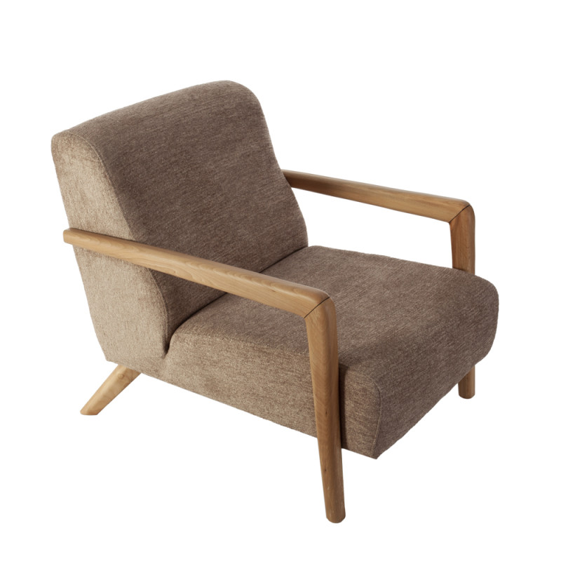 Artekko Artekko Merlin Καφέ Μπουκλέ Πολυθρόνα (69x90x75)cm 783-6334