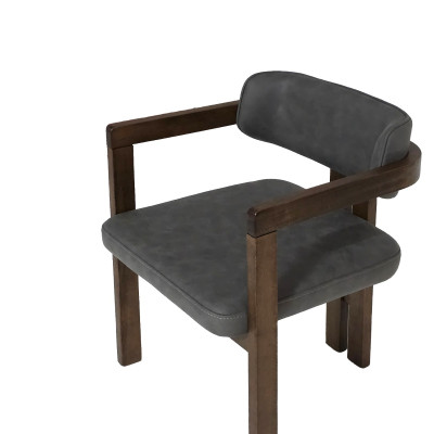 Artekko Artekko Tokyo Γκρι Πολυθρόνα με Ύφασμα Τύπου Αλκαντάρα (58x60x77)cm 783-6348