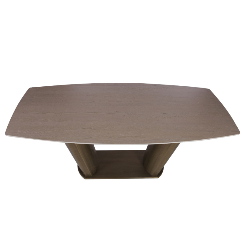 Artekko Artekko Stone Καφέ Τραπεζαρία MDF με Όψη Πέτρας στην Επιφάνεια (200x100x78)cm 783-6410