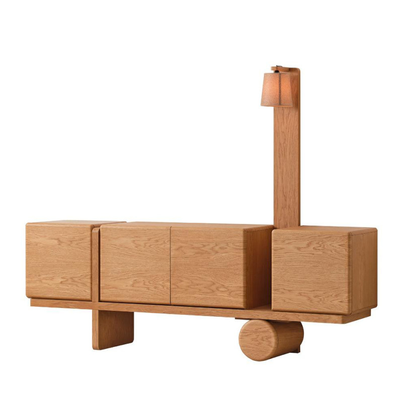 Artekko Artekko Lilyum Καφέ Ξύλινος Μπουφές με Ενσωματωμένο Φωτιστικό (230x48x79/180)cm 783-6603