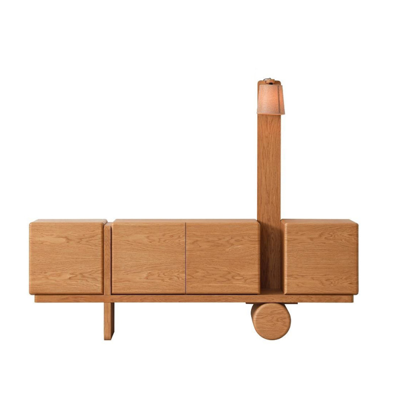 Artekko Artekko Lilyum Καφέ Ξύλινος Μπουφές με Ενσωματωμένο Φωτιστικό (230x48x79/180)cm 783-6603