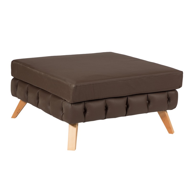 Artekko Artekko Σκαμπώ NIL 90x90x47 ύφασμα KESTANE 0872 και ξύλινα πόδια 783-7158