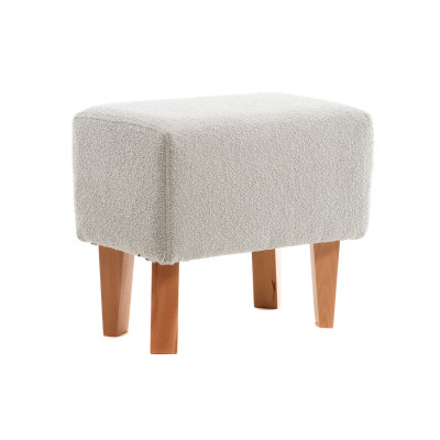 Artekko Artekko Zumrut Σκαμπώ Υφασμάτινο Γκρι με Ξύλινα Πόδια (50x30x42)cm 783-7191