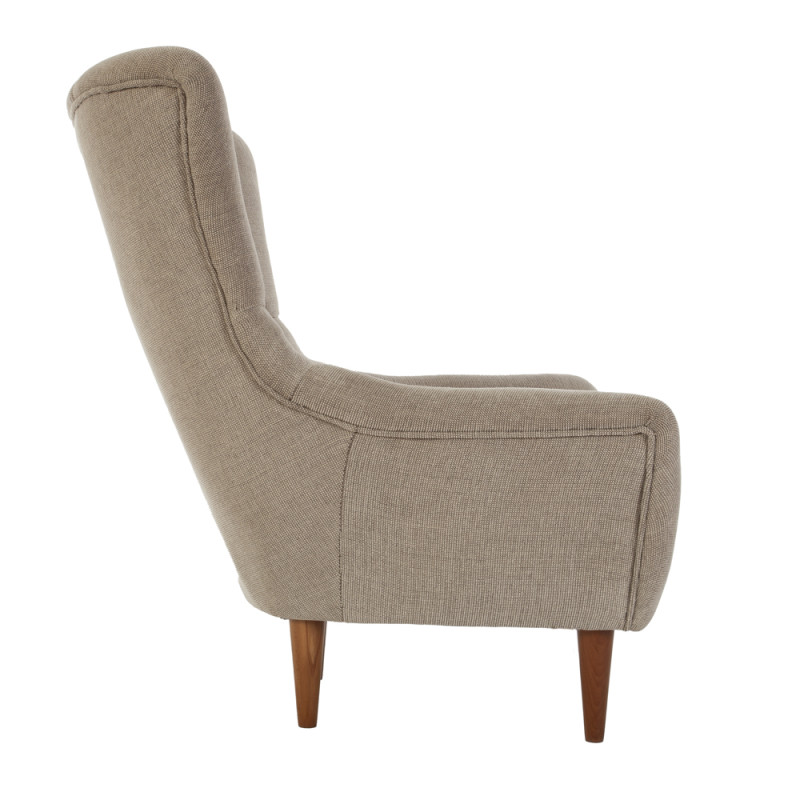 Artekko Artekko Zebra Υφασμάτινη Μπεζ της Άμμου Μπερζέρα με Καφέ Ξύλινα Πόδια (80x85x93)cm 783-7206