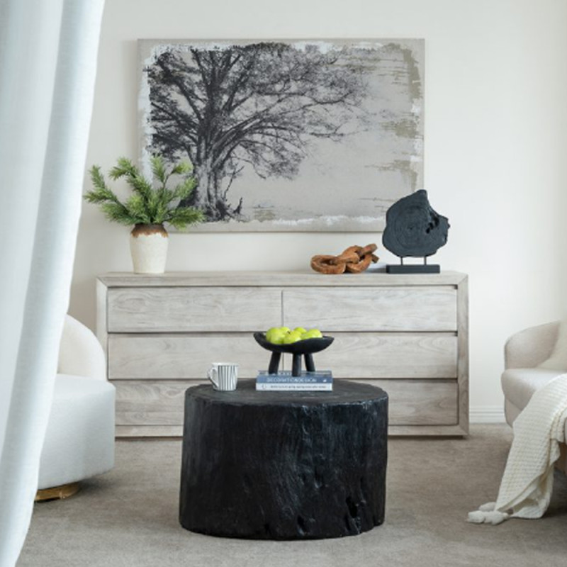 Artekko Artekko Woody Μαύρα Διακοσμητικά Μπολ από Ξύλο Teak (30x30x15)cm 2pcs 78339-BLAC