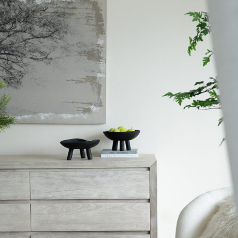 Artekko Artekko Woody Μαύρα Διακοσμητικά Μπολ από Ξύλο Teak (30x30x15)cm 2pcs 78339-BLAC