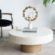 Artekko Artekko Ivory Τραπέζι Σαλονιού MDF Capiz Άσπρο Μπεζ (89x89x41)cm 78482-CREA