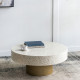 Artekko Artekko Ivory Τραπέζι Σαλονιού MDF Capiz Άσπρο Μπεζ (89x89x41)cm 78482-CREA