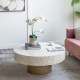 Artekko Artekko Ivory Τραπέζι Σαλονιού MDF Capiz Άσπρο Μπεζ (89x89x41)cm 78482-CREA