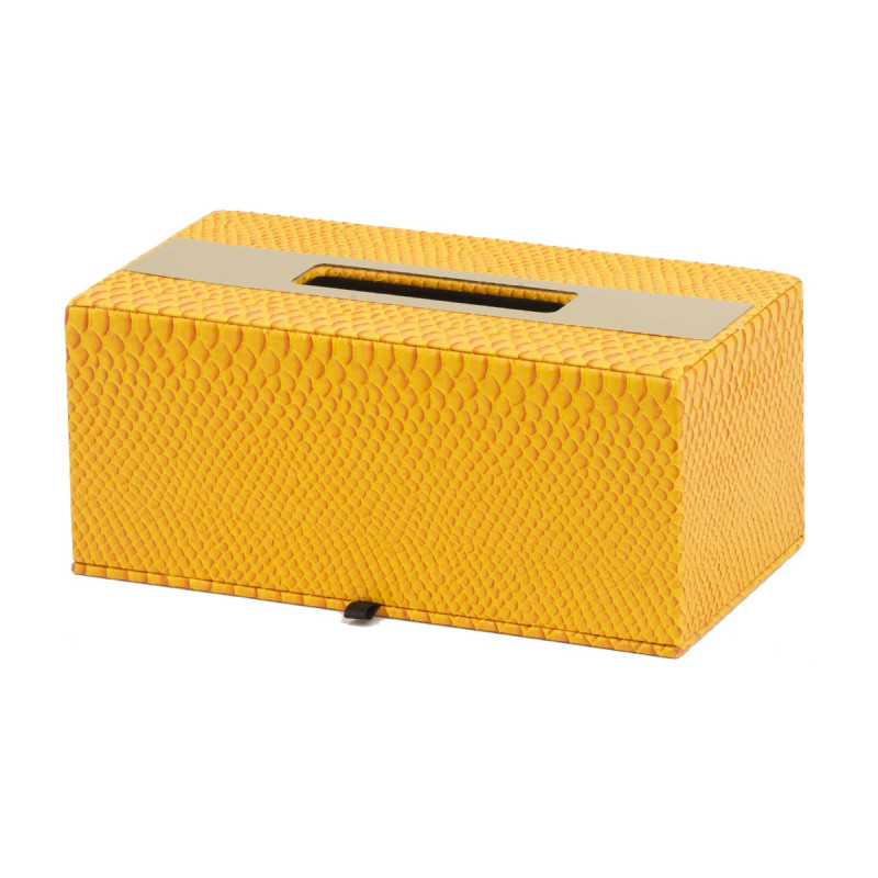 Artekko Artekko Lisa Κίτρινη Θήκη για Χαρτομάντηλα MDF με Τεχνόδερμα (27x14x12)cm 78725