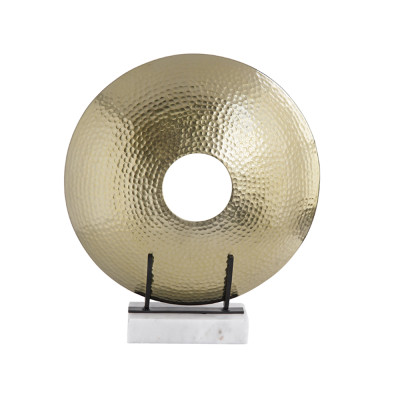 Artekko Artekko Zuccal Χρυσό Μεταλλικό Επιτραπέζιο Διακοσμητικό σε Λευκή Μαρμάρινη Βάση (15.2x55.9x48.3)cm 78970