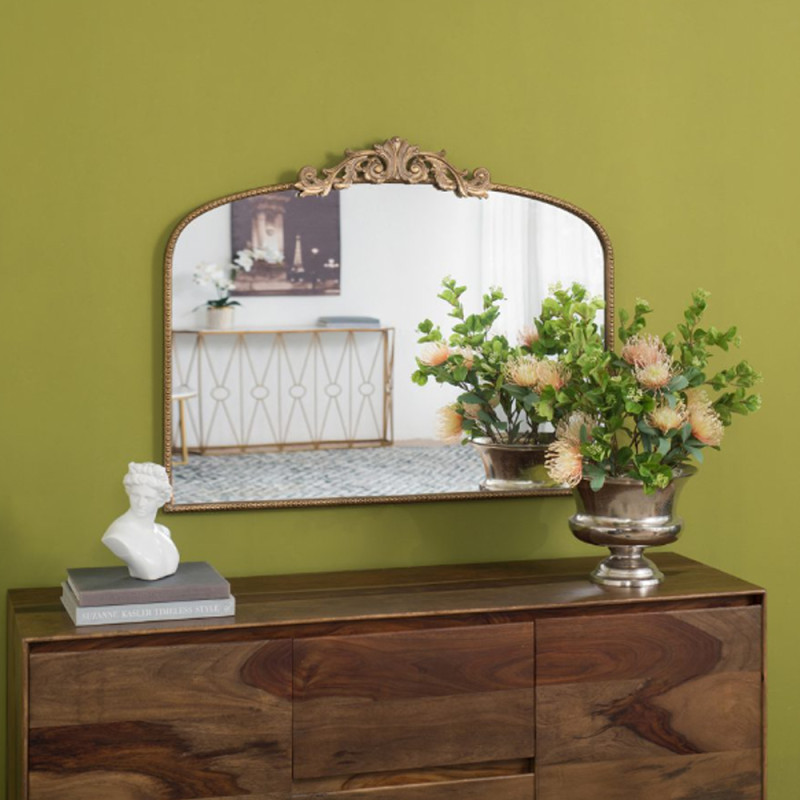 Artekko Artekko Dia Χρυσός Μεταλλικός Καθρέπτης Τοίχου (101.6x3.8x79.3)cm 82193-GOLD-DS