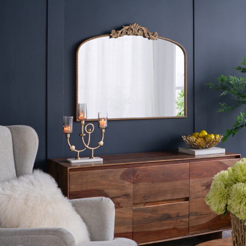 Artekko Artekko Dia Χρυσός Μεταλλικός Καθρέπτης Τοίχου (101.6x3.8x79.3)cm 82193-GOLD-DS