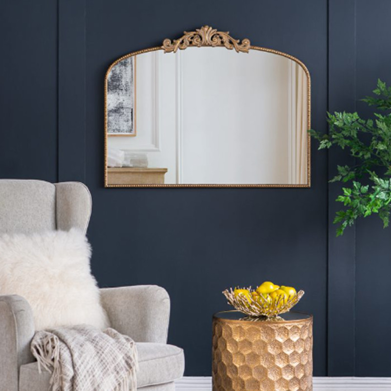 Artekko Artekko Dia Χρυσός Μεταλλικός Καθρέπτης Τοίχου (101.6x3.8x79.3)cm 82193-GOLD-DS