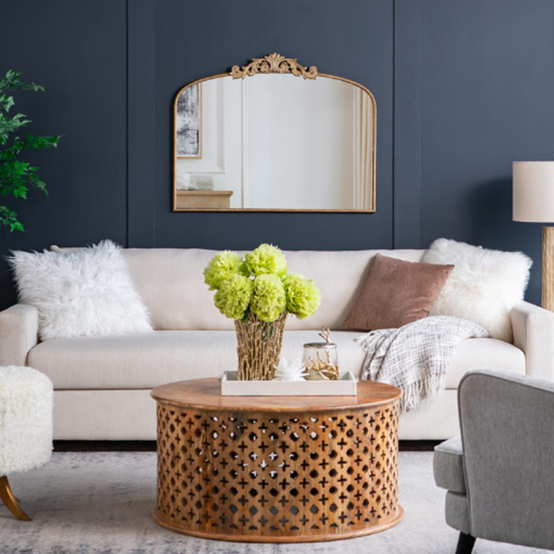 Artekko Artekko Dia Χρυσός Μεταλλικός Καθρέπτης Τοίχου (101.6x3.8x79.3)cm 82193-GOLD-DS