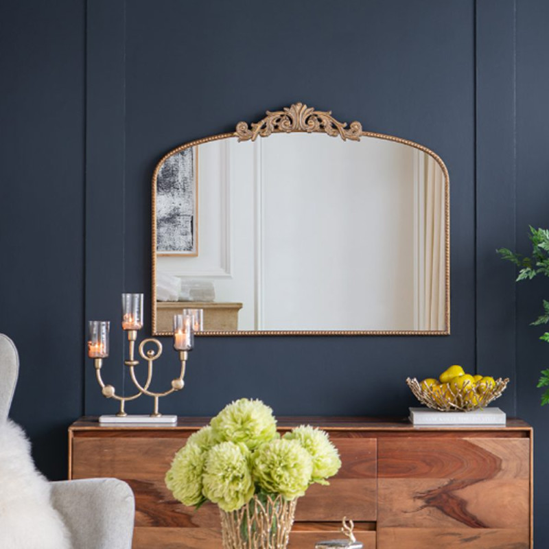 Artekko Artekko Dia Χρυσός Μεταλλικός Καθρέπτης Τοίχου (101.6x3.8x79.3)cm 82193-GOLD-DS