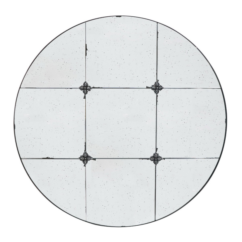 Artekko Artekko Mirror Αντικέ Μαύρος Μεταλλικός Καθρέφτης Τοίχου (91x91x3.7)cm 82275-DS