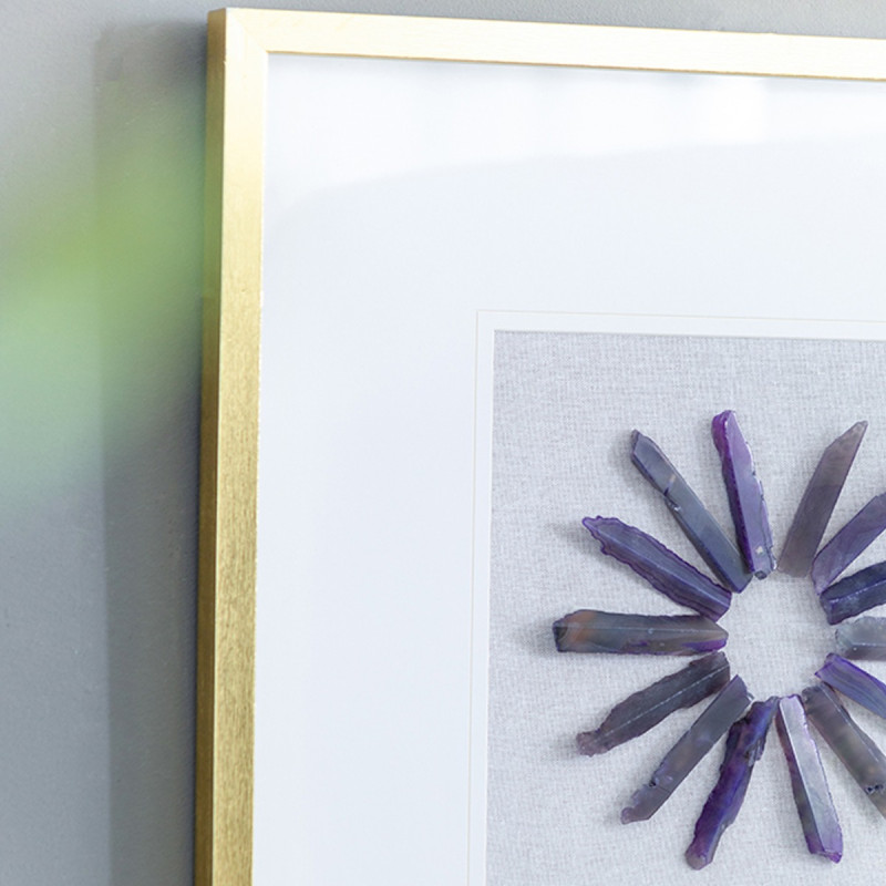 Artekko Artekko Mosaic Πίνακες με Διακοσμητικό Μοβ Αχάτη σε Χρυσή Κορνίζα (60x60x3)cm 2pcs 82765