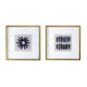 Artekko Artekko Mosaic Πίνακες με Διακοσμητικό Μοβ Αχάτη σε Χρυσή Κορνίζα (60x60x3)cm 2pcs 82765