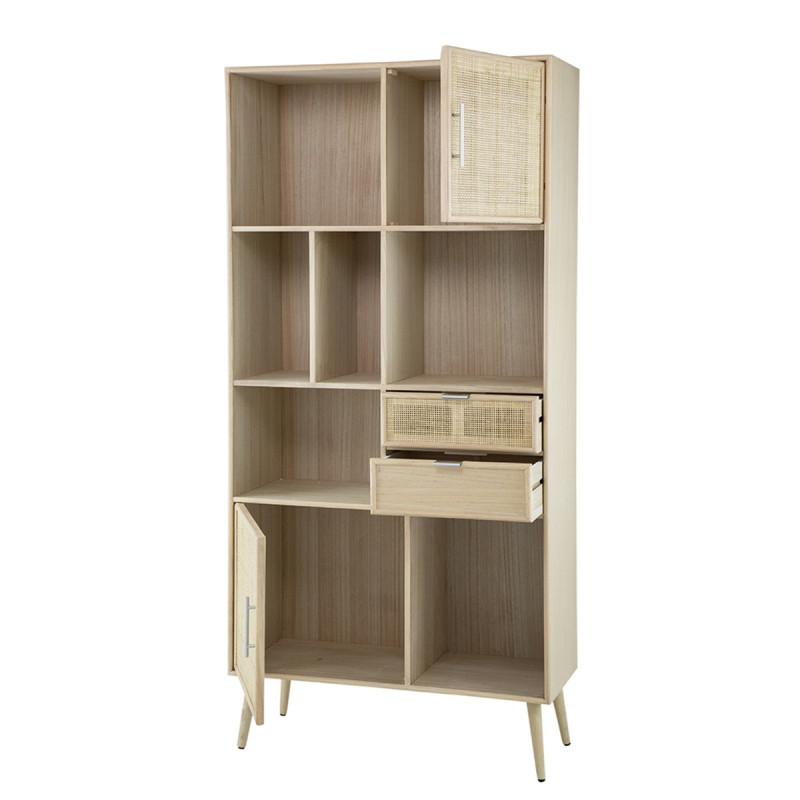 Artekko Artekko Cons MDF Μπουφές με Ψάθα σε Φυσική Απόχρωση (90x37x189)cm 82783