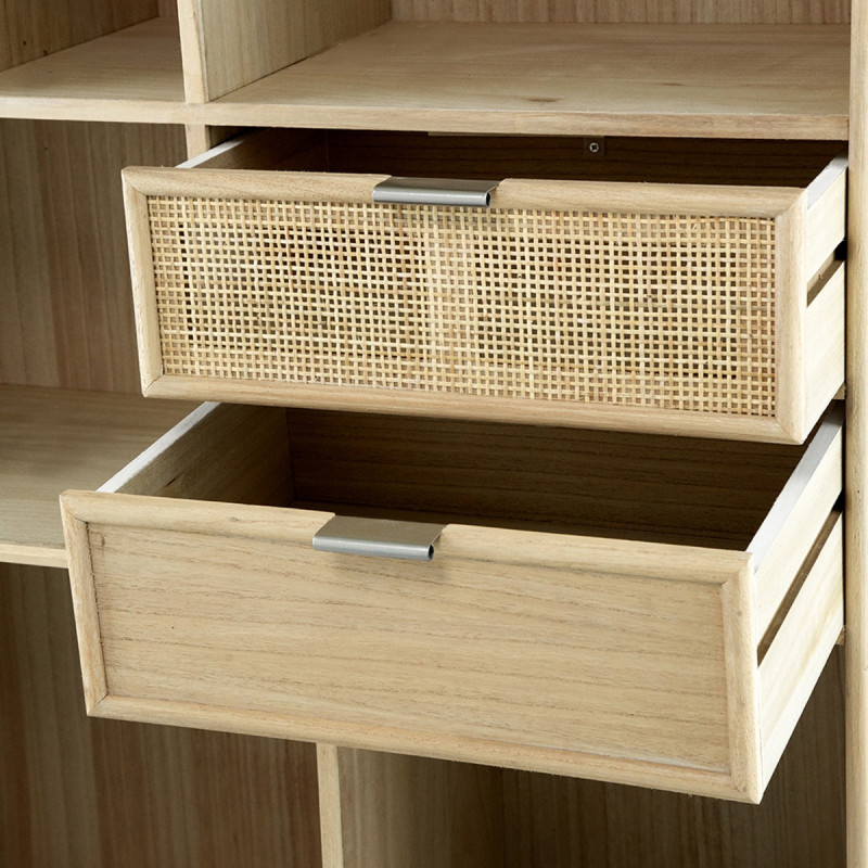 Artekko Artekko Cons MDF Μπουφές με Ψάθα σε Φυσική Απόχρωση (90x37x189)cm 82783