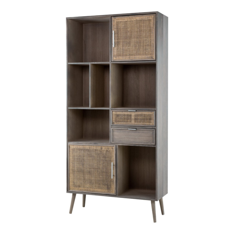 Artekko Artekko Cons Καφέ MDF Μπουφές με Ψάθα (90x37x189)cm 82789