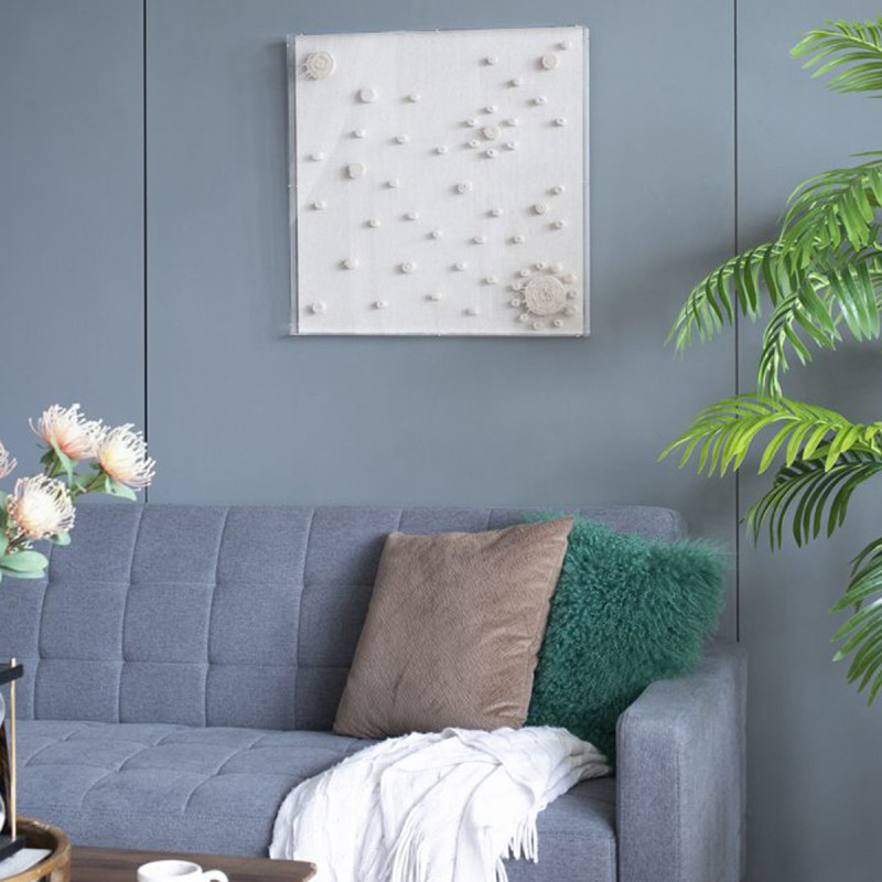 Artekko Artekko Mosaic Μπεζ Διακοσμητικός Πίνακας με Υφασμάτινη Τεχνοτροπία σε Plexiglass Κορνίζα (60x5x60)cm 82808