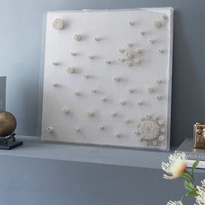 Artekko Artekko Mosaic Μπεζ Διακοσμητικός Πίνακας με Υφασμάτινη Τεχνοτροπία σε Plexiglass Κορνίζα (60x5x60)cm 82808