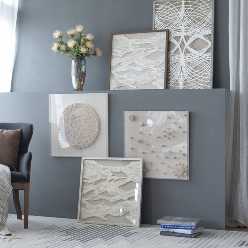 Artekko Artekko Mosaic Μπεζ Διακοσμητικός Πίνακας με Υφασμάτινη Τεχνοτροπία σε Plexiglass Κορνίζα (60x5x60)cm 82808