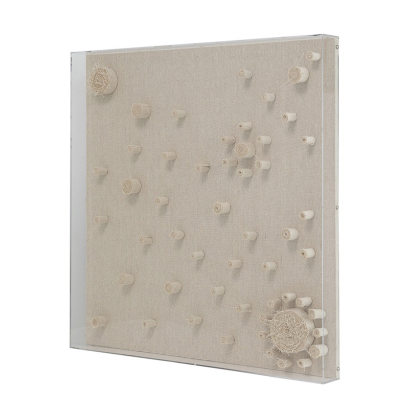 Artekko Artekko Mosaic Μπεζ Διακοσμητικός Πίνακας με Υφασμάτινη Τεχνοτροπία σε Plexiglass Κορνίζα (60x5x60)cm 82808