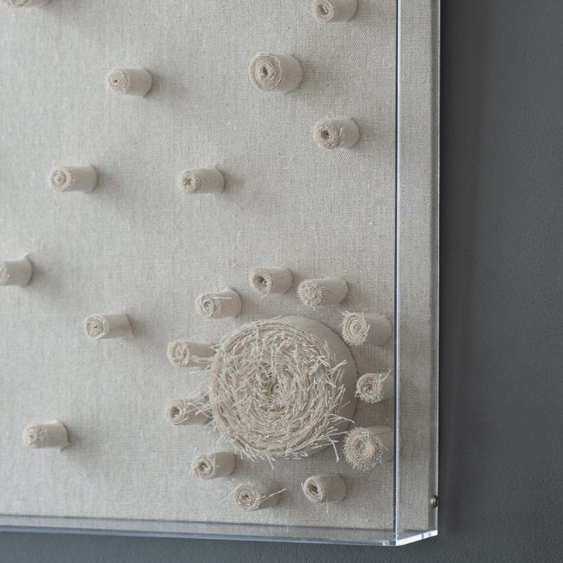 Artekko Artekko Mosaic Μπεζ Διακοσμητικός Πίνακας με Υφασμάτινη Τεχνοτροπία σε Plexiglass Κορνίζα (60x5x60)cm 82808