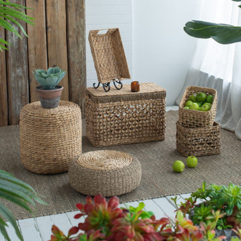 Artekko Artekko Hyacinth Σκαμπό από Υάκινθο Νερού (37x37x37)cm 83273