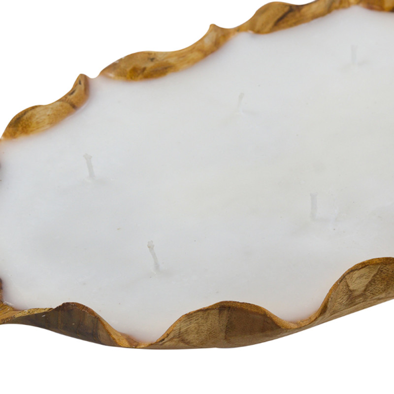 Artekko Artekko Woody Μπολ Διακοσμητικό με Κερί Σόγιας από Ξύλο Teak (40x15x6)cm 83471