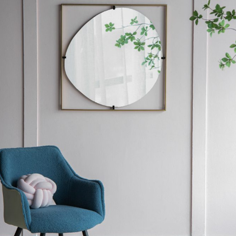 Artekko Artekko Irregular Χρυσός Μεταλλικός Καθρέπτης Τοίχου (81x81x2)cm 83478-DS