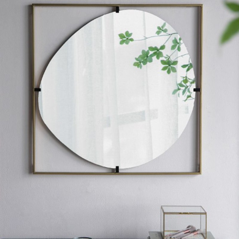 Artekko Artekko Irregular Χρυσός Μεταλλικός Καθρέπτης Τοίχου (81x81x2)cm 83478-DS