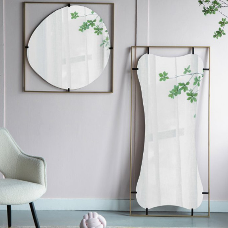 Artekko Artekko Irregular Χρυσός Μεταλλικός Καθρέπτης Τοίχου (81x81x2)cm 83478-DS