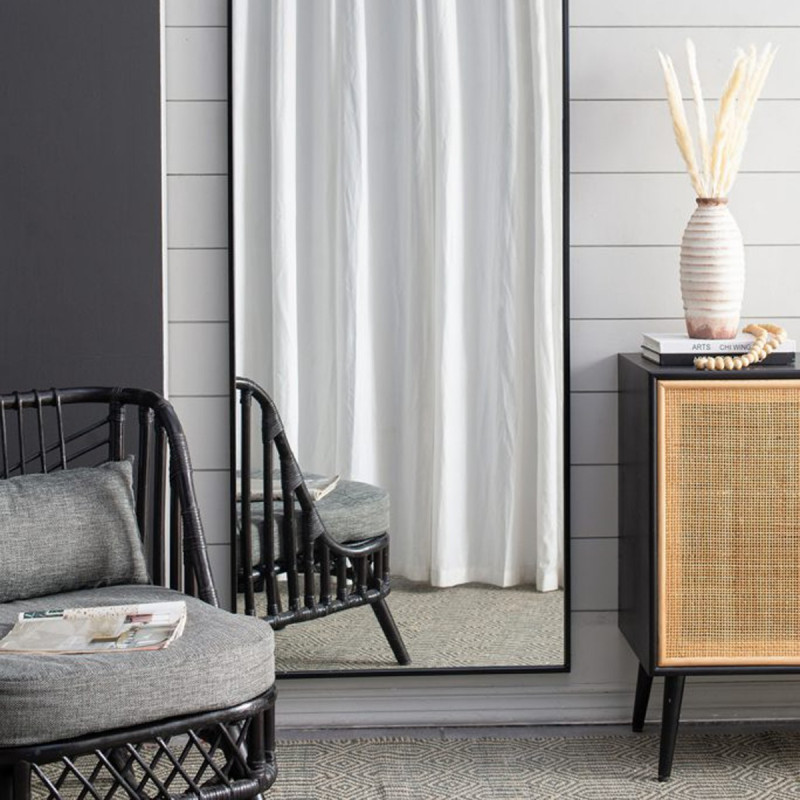 Artekko Artekko Dia Μαύρος Μεταλλικός Καθρέπτης Δαπέδου (71.1x2.5x188)cm 83634-BLAC