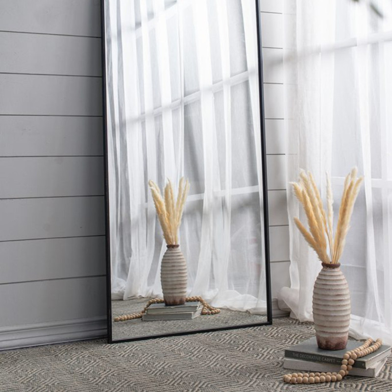 Artekko Artekko Dia Μαύρος Μεταλλικός Καθρέπτης Δαπέδου (71.1x2.5x188)cm 83634-BLAC