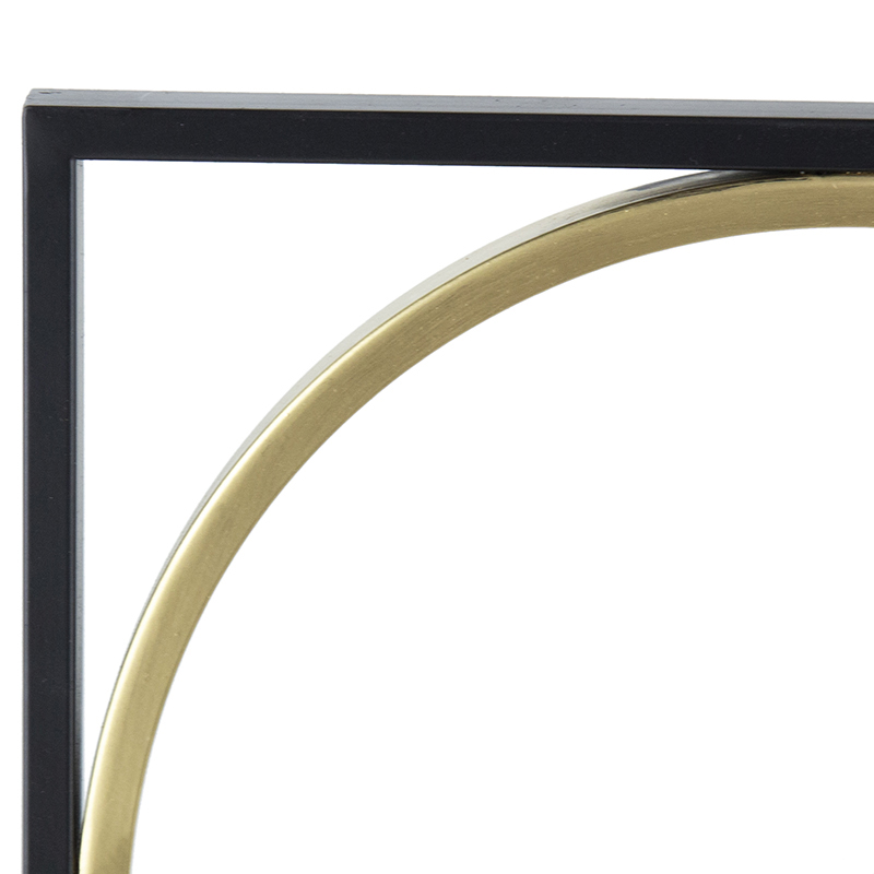 Artekko Artekko Irregular Χρυσός Μεταλλικός Καθρέπτης Τοίχου με Μαύρες Λεπτομέρειες (90.5x90.5x2)cm 83732-DS