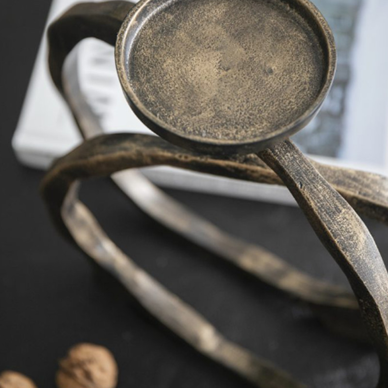 Artekko Artekko Trophy Μεταλλικό Κηροπήγιο σε Καφέ Μπρονζέ Αποχρώσεις (26.7x10.2x27.9)cm 84666