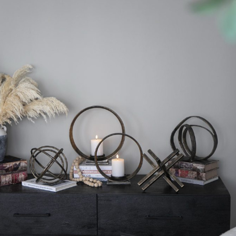 Artekko Artekko Trophy Μεταλλικό Κηροπήγιο σε Καφέ Μπρονζέ Αποχρώσεις (26.7x10.2x27.9)cm 84666