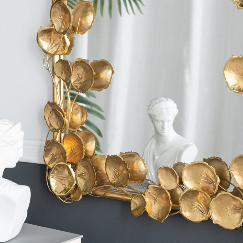 Artekko Artekko Leaf Χρυσός Μεταλλικός Καθρέπτης Τοίχου (79x154.5x7)cm 86337-DS