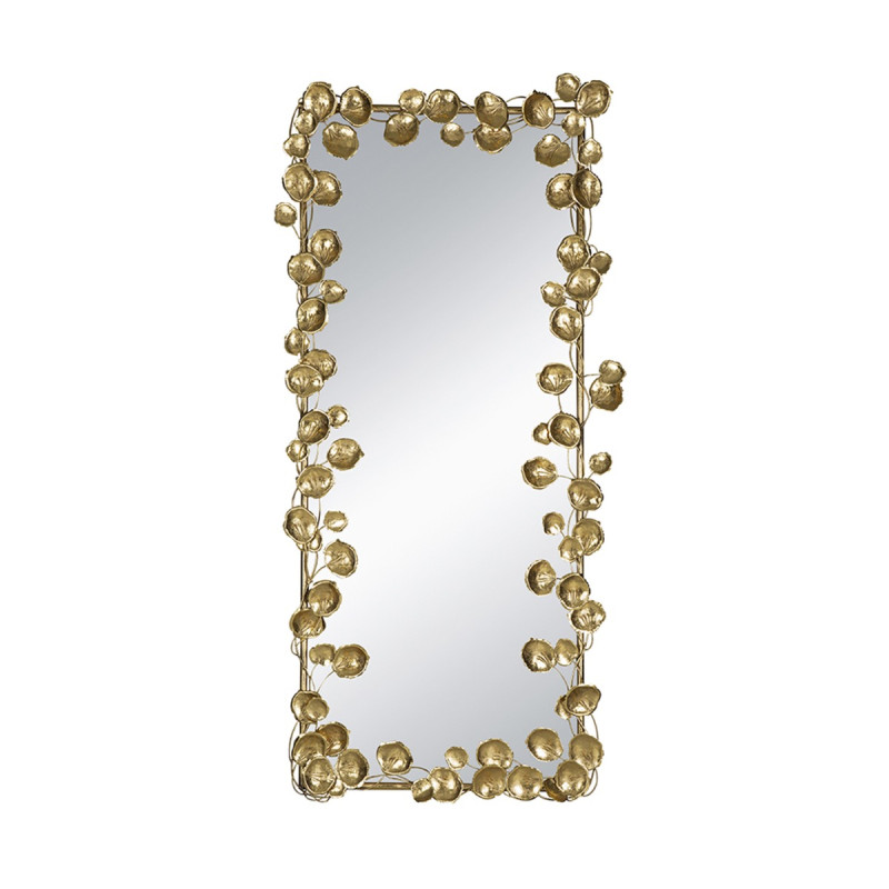 Artekko Artekko Leaf Χρυσός Μεταλλικός Καθρέπτης Τοίχου (79x154.5x7)cm 86337-DS