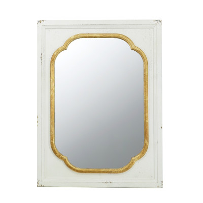 Artekko Artekko Ξύλινος Λευκός Καθρέπτης Τοίχου (62x3x82)cm 86653-DS